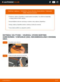 Kaip atlikti keitimą: VAUXHALL VIVARO Platform/Chassis (E7) 2.0 CDTI Valytuvo gumelė