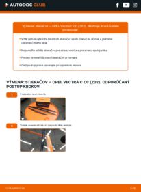 Ako vykonať výmenu: Stieracia liżta na Vectra C CC (Z02) 2.2 DTI 16V (F68)