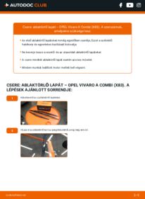 Hogyan végezze a cserét: 2.0 CDTI (F7, J7, A07) Opel Vivaro A Combi Törlőlapát