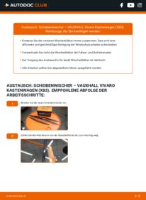 Wie der Austausch bewerkstelligt wird: Scheibenwischer 2.0 CDTI VAUXHALL VIVARO Box (F7)