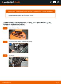Hvordan man udfører udskiftning af: Viskerblade på 1.7 DTI 16V (F70) Opel Astra F 70