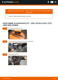 Kuidas välja vahetamist läbi viia: Opel Astra F 70 1.7 DTI 16V (F70) Pesurikumm