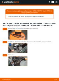 Πώς να πραγματοποιήσετε αντικατάσταση: Μάκτρο καθαριστήρα na Astra G Van (F70) 1.7 DTI 16V (F70)
