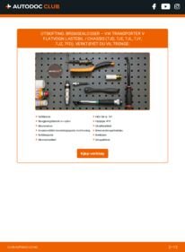 Slik bytter du Bremseklosser 2.5 TDI VW T5 Flatvogn lastebil