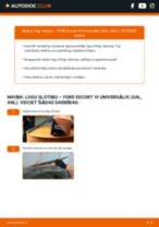 Escort Mk5 Cabrio (ALL) 1.8 16V XR3i Stikla tīrītāja slotiņa: kā nomainīt? Pakāpeniskas rokasgrāmatas
