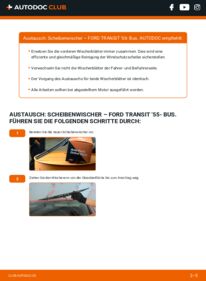 Wie der Wechsel durchführt wird: Scheibenwischer FORD TRANSIT '55- Bus K-40 1.5 tauschen