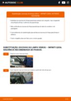 Escovas para brisas dianteiro e traseiro INFINITI QX56 2008 | PDF manual de substituição