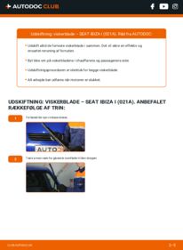 Hvordan man udfører udskiftning af: Viskerblade på 1.5 Seat Ibiza 021A