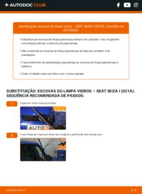 Como realizar a substituição de Escovas do Limpa Vidros 1.5 Seat Ibiza 021A