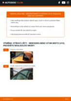 Podrobné PDF tutoriály, jak vyměnit List stěrače na autě MERCEDES-BENZ CITAN Mixto (415)