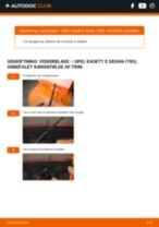 Den professionelle guide til udskiftning af Viskerblade på din OPEL KADETT E (39_, 49_) 1.6 S (C19, D19)