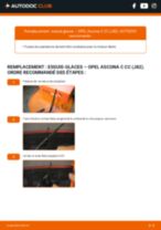 Changement Essuie-glace avant OPEL ASCONA C Hatchback (84_, 89_) : guide pdf