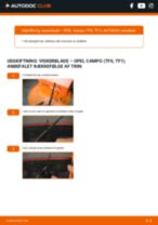 Trin-for-trin PDF-tutorial om skift af OPEL CAMPO (TF_) Viskerblade