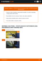 Kaip pakeisti gale ir priekyje Stiklo valytuvai TOYOTA Celica III Schrägheck (A60) - instrukcijos internetinės