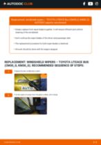 Step by step PDF-tutorial on Wiper Blades TOYOTA LITEACE Bus (CM30_G, KM30_G) replacement