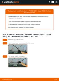 How to carry out replacement: Wiper Blades 3.6 Carrera Porsche 911 993