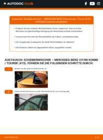 Wie der Wechsel durchführt wird: Scheibenwischer Mercedes Citan 415 109 CDI 1.5 (415.703) tauschen