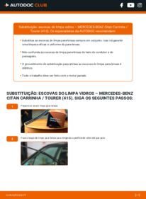 Como realizar a substituição de Escovas do Limpa Vidros 109 CDI 1.5 (415.703) Mercedes Citan 415