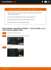 How to carry out replacement: Wiper Blades 2.0 (SV21_) TOYOTA CAMRY (_V2_)