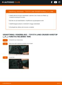 Hvordan man udfører udskiftning af: Viskerblade på 2.4 TD (LJ70_) Toyota Land Cruiser J7 Hardtop