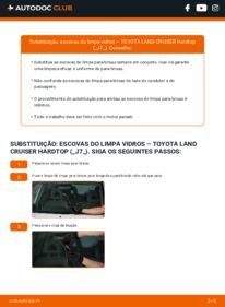 Como realizar a substituição de Escovas do Limpa Vidros 2.4 TD (LJ70_) Toyota Land Cruiser J7 Hardtop
