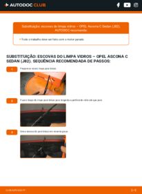 Como realizar a substituição de Escovas do Limpa Vidros 1.6 S (F11, M11, F68, M68) Opel Ascona C