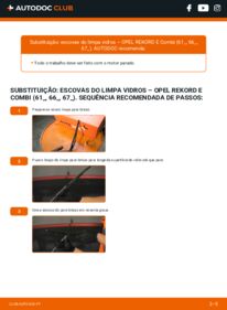 Como realizar a substituição de Escovas do Limpa Vidros 2.2 E Opel Rekord E Carrinha