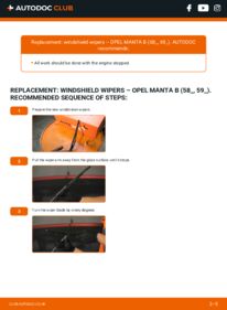 How to carry out replacement: Wiper Blades 2.0 E Opel Manta B