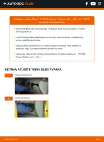 Kaip atlikti keitimą: TOYOTA PREVIA (TCR2_, TCR1_) 2.4 (TCR11_, TCR10_) Oro filtras, keleivio vieta
