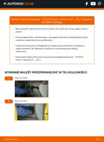 Jak wymienić Filtr powietrza kabinowy Previa / Estima I (XR10, XR20) 2.4 (TCR11_, TCR10_)