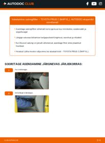 Kuidas välja vahetamist läbi viia: TOYOTA PRIUS C (NHP10_) 1.5 Hybrid (NHP10) Salongifilter
