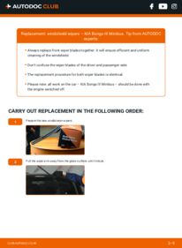How to carry out replacement: Wiper Blades 2.4 TDCi KIA Bongo III Bus