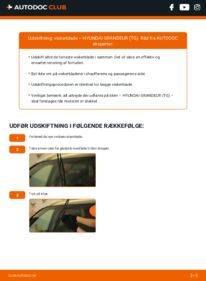 Hvordan man udfører udskiftning af: Viskerblade på 3.3 Hyundai Grandeur TG