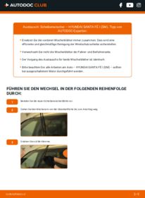 Wie der Wechsel ausgeführt wird: Scheibenwischer 2.0 CRDi 4x4 Hyundai Santa Fe sm