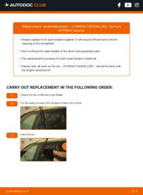 How to carry out replacement: Wiper Blades 2.0 Hyundai Tucson jm