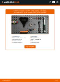 Jak wymienić Filtr oleju Corsa A TR (S83) 1.2 S (F11, M11, M19, F19)