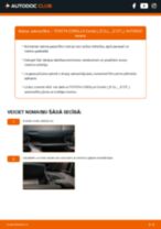 Corolla VIII Sedan (E110) 2.0 D Salona filtrs: kā nomainīt? Pakāpeniskas rokasgrāmatas