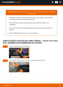 Como realizar a substituição de Escovas do Limpa Vidros 2.5 TDI Volvo v70 1