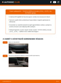 Hogyan végezze a cserét: 1.6 VVT-i (ZZE121_) Toyota Corolla e12 Kombi Utastér levegő szűrő