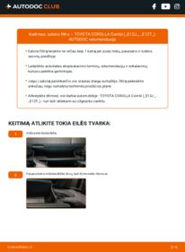 Kaip atlikti keitimą: Toyota Corolla e12 Universalas 1.6 VVT-i (ZZE121_) Oro filtras, keleivio vieta