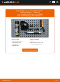 Como realizar a substituição de Filtro de Óleo 207 D 2.4 Mercedes T1 Camião de plataforma 601