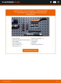 Como realizar a substituição de Vela de Ignição 208 D 2.3 (601.371, 601.372, 601.376, 601.377) Mercedes T1 Minibus